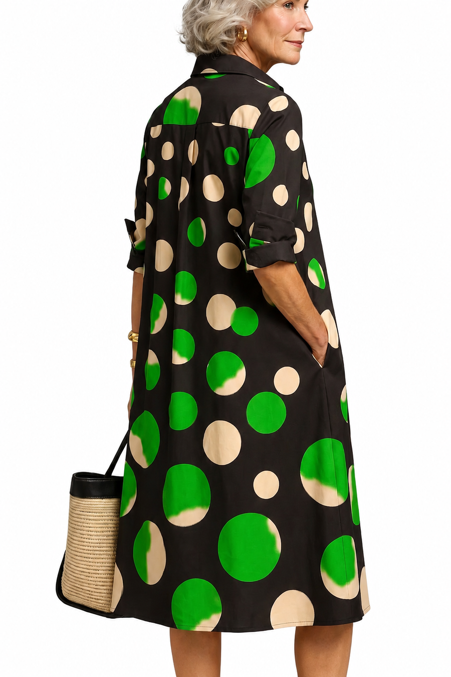 Vestido Midi Estampado Lunares – foto 2