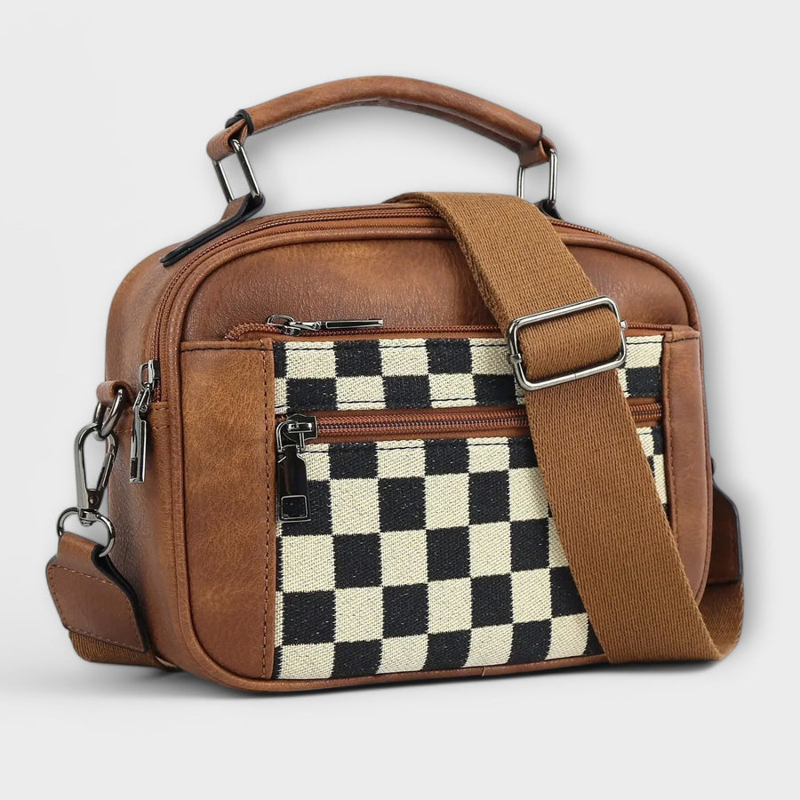 Bolso Bandolera Cuadros Bicolor – foto 5