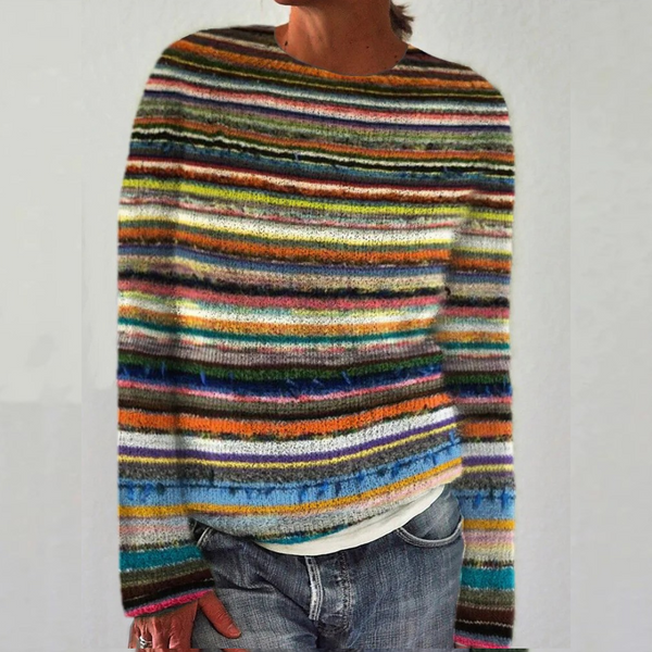 Jersey de Punto a Rayas Multicolor