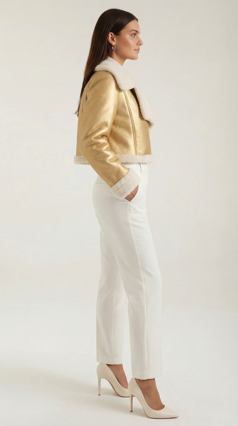 Chaqueta Aviator Écru – foto 11