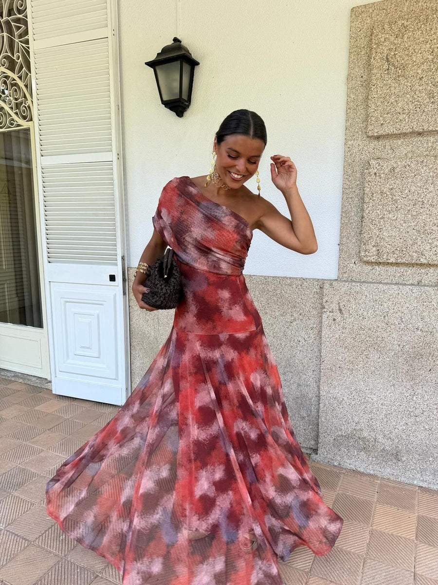 Vestido Largo Asimetrico Estampado &ndash; foto 3