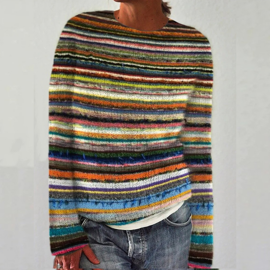 Jersey de Punto a Rayas Multicolor