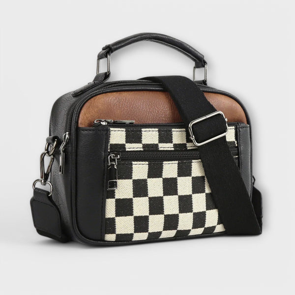 Bolso Bandolera Cuadros Bicolor