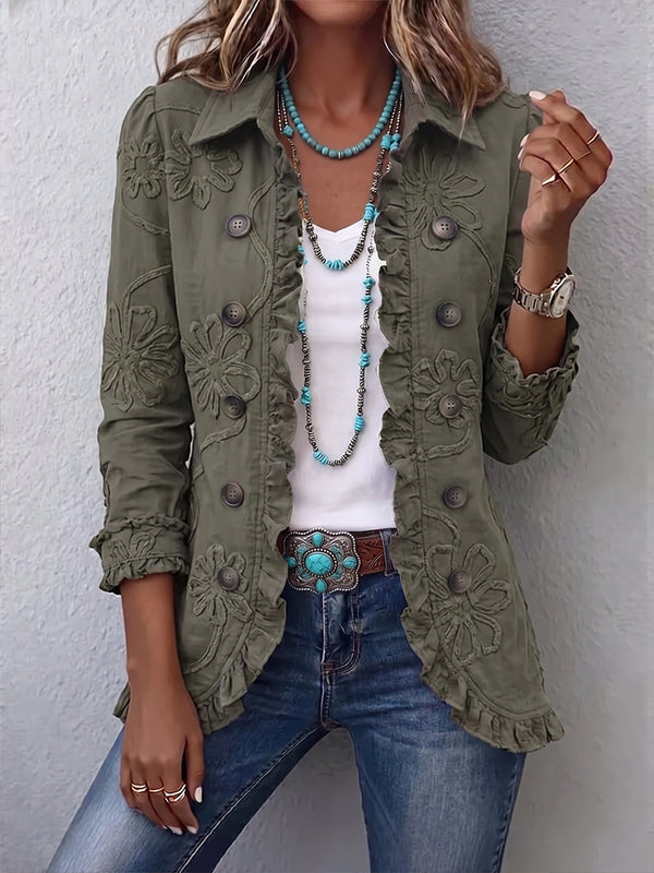 Chaqueta Militar Con Detalles Florales